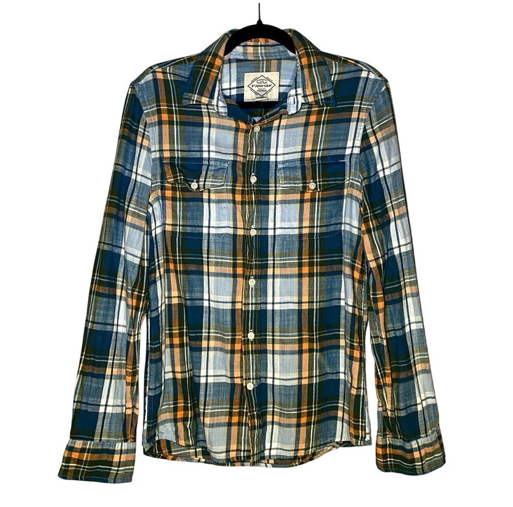 St John's Bay - Flannel Plaid No Tuck Button Up - Size S